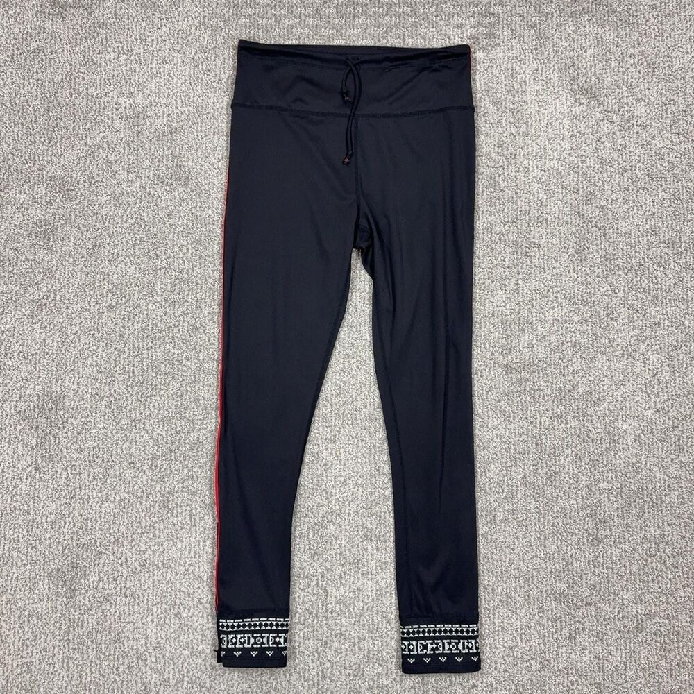 Free People Leggings Womens Small Black Side Stripe Zip Ankle Yoga Activewear